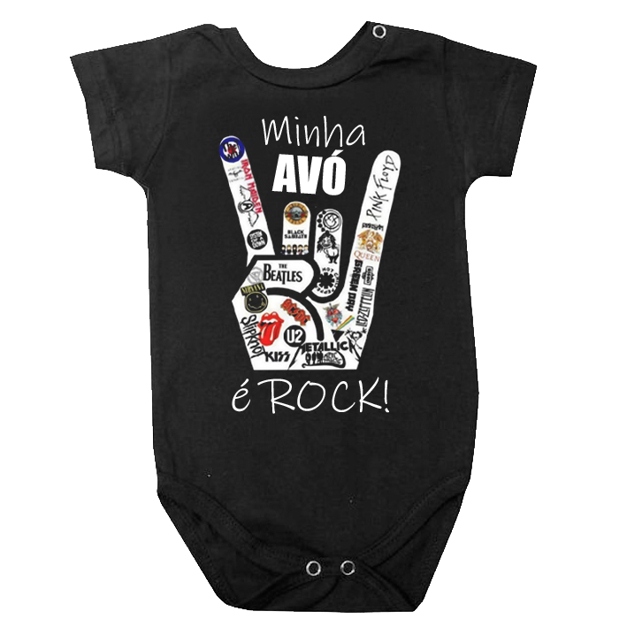 Body Bebê Divertido Minha avó é Rock