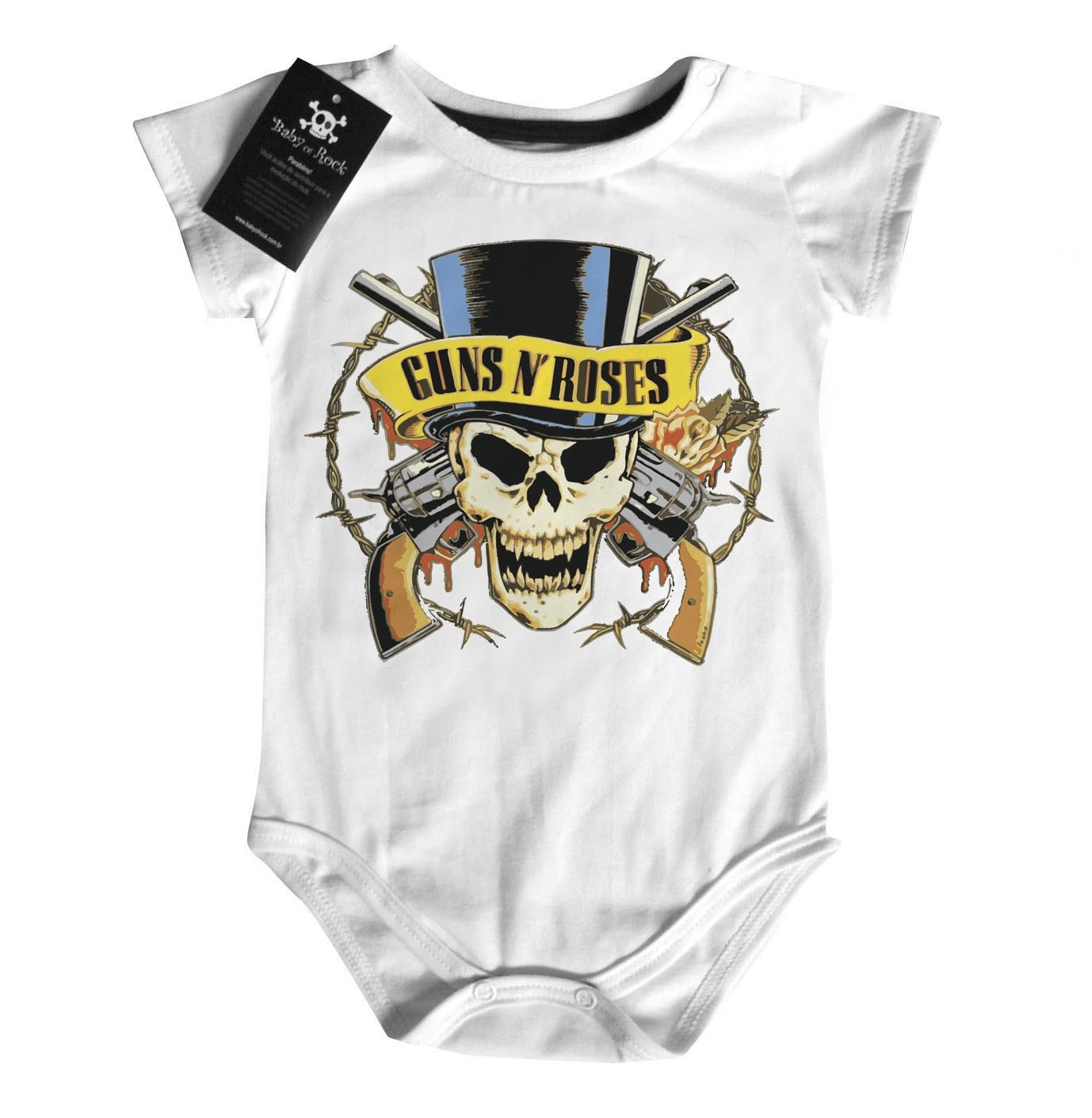 Body Bebê Rock Guns N Roses Caveira 