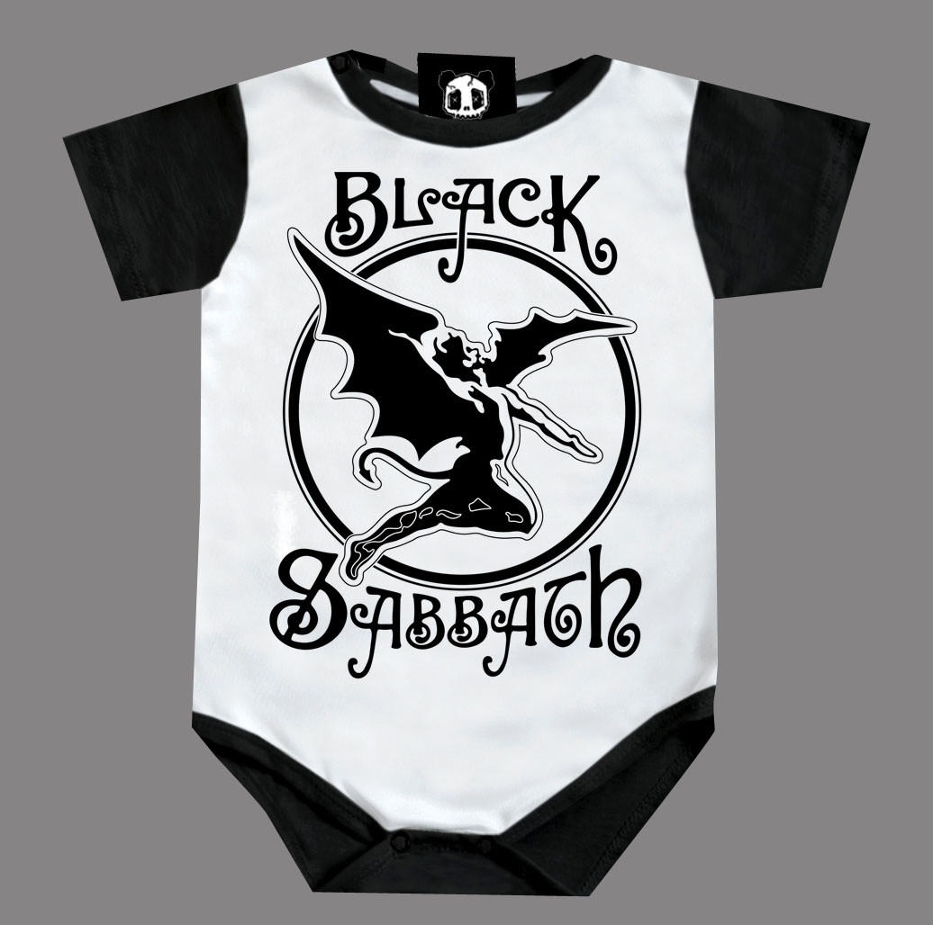 Body Bebê Rock Baby Black Sabbath Preto