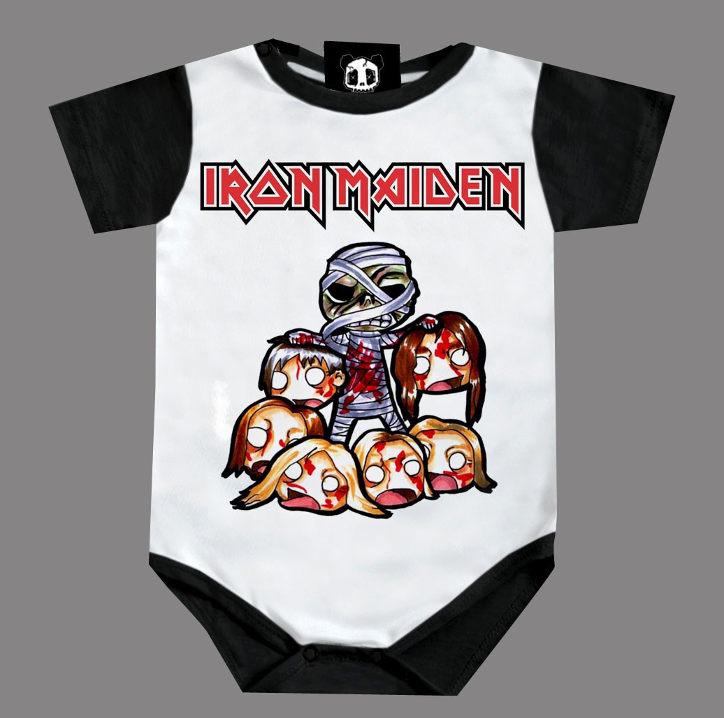Body Bebê Rock Metal Iron Maiden Preto