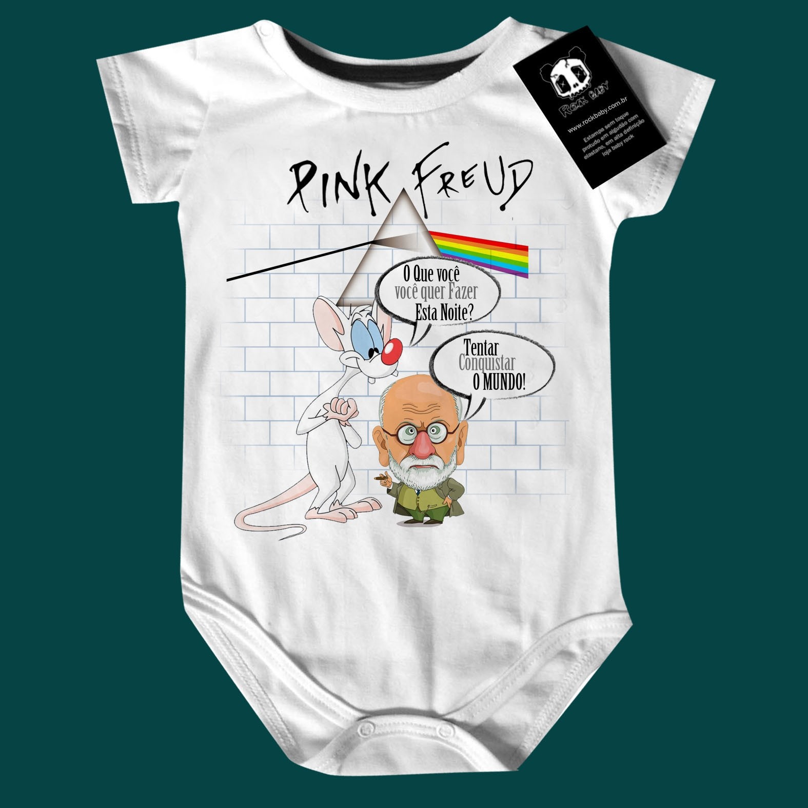 Begrænse Vej retort Rock Baby | Body Bebê Rock Pink Floyd Snoopy com o Freud