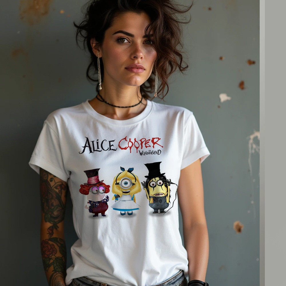 Camiseta Adulta Rock Bebê Alice Cooper Minions