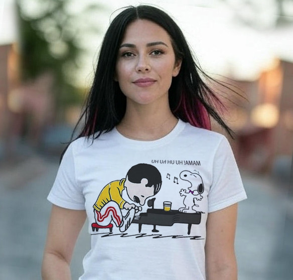 Camiseta Adulta Rock Queen Snoopy