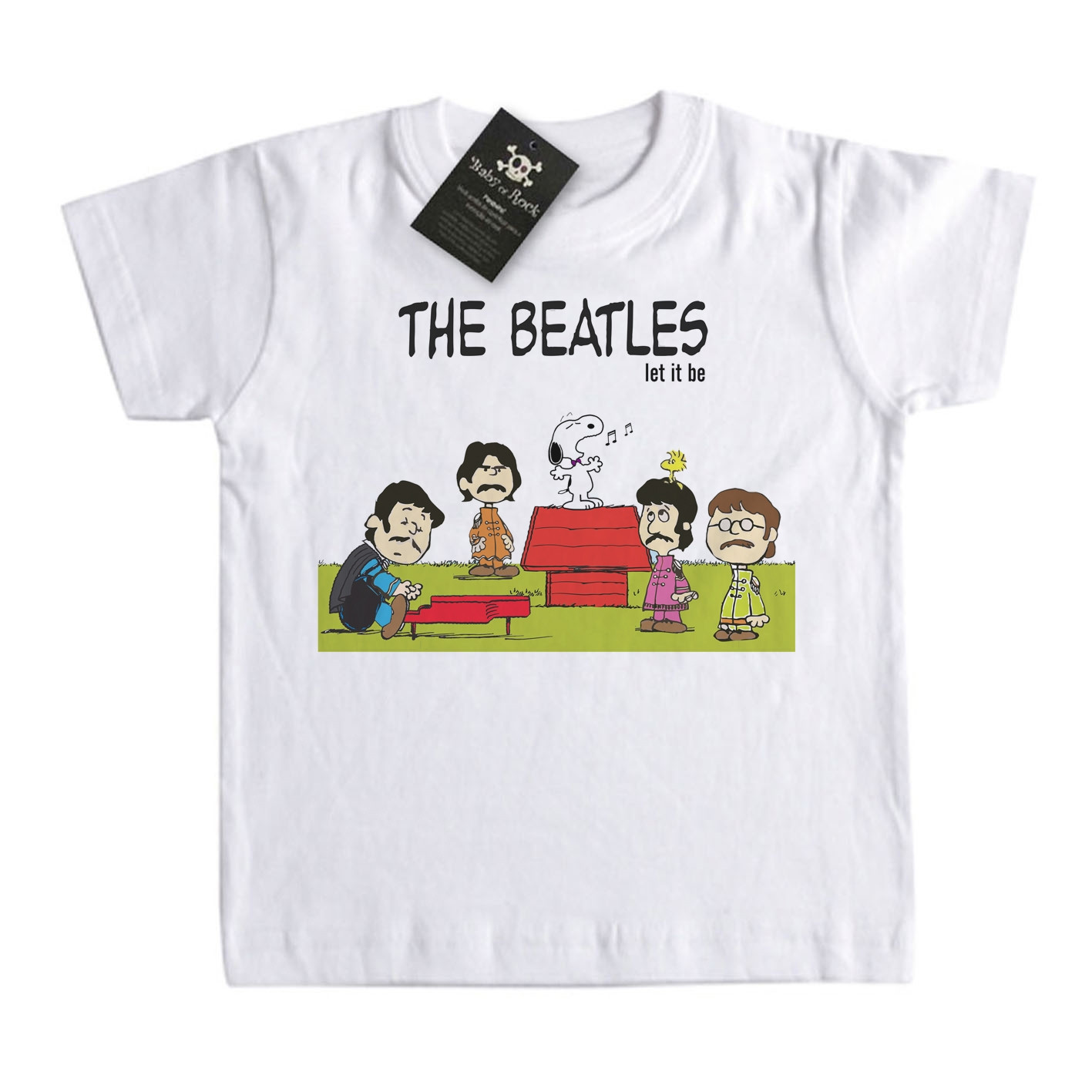 Camiseta Infantil Rock Beatles Snoopy - Let it be