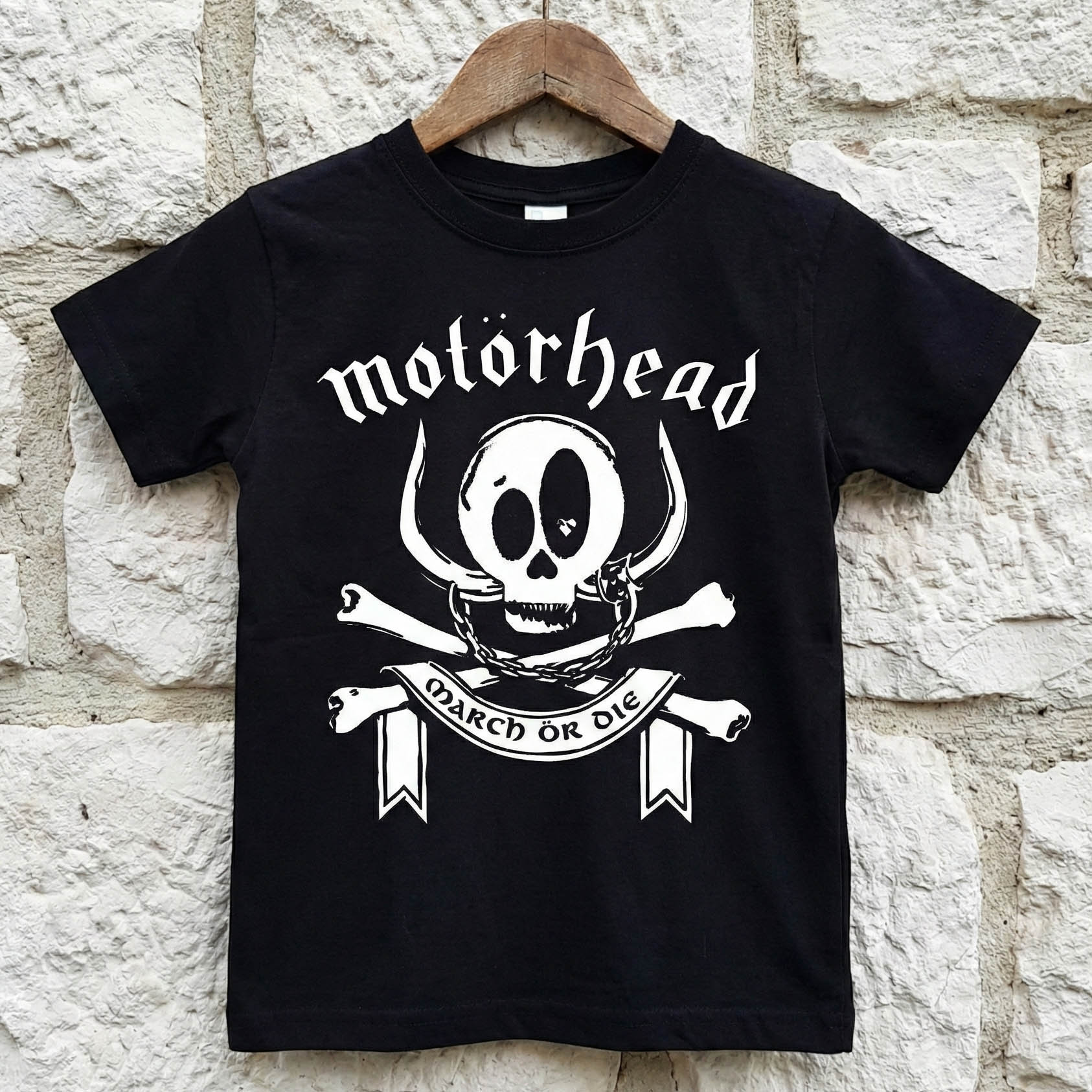 Camiseta Infantil Rock Motorhead caveira preta