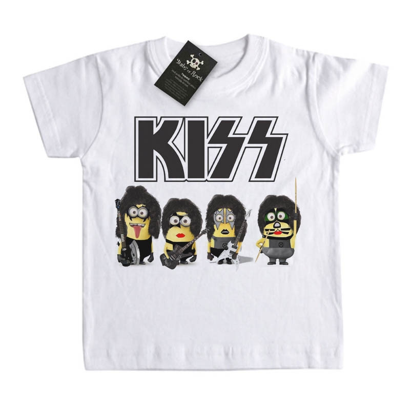 Camiseta Infantil Rock Kiss Minions