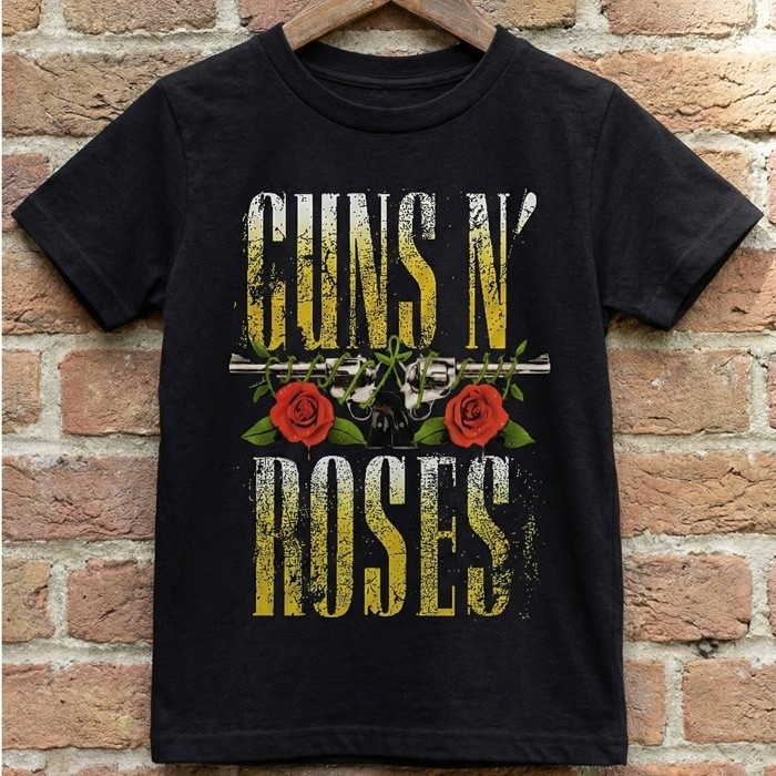 Camiseta Infantil Rock Guns N Roses preta