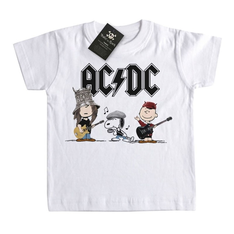 Camiseta Infantil Rock ACDC Snoopy