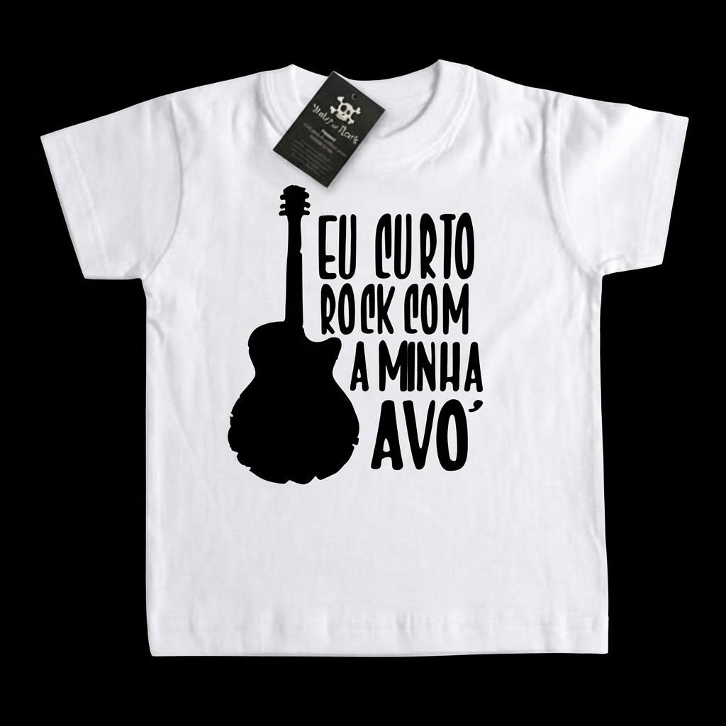 Camiseta Infantil Rock Curto rock com a vovó
