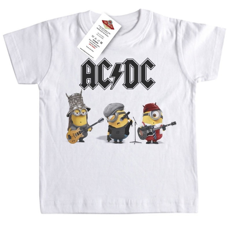 Camiseta Infantil Rock AC/DC Minions