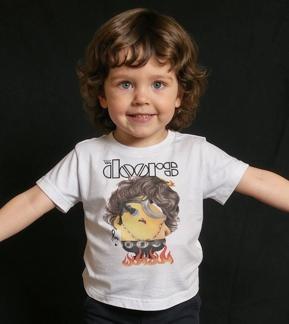 Camiseta Infantil Rock The Doors Minions