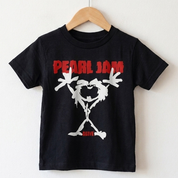 Camiseta Infantil Rock Baby Pearl Jam Alive - preta
