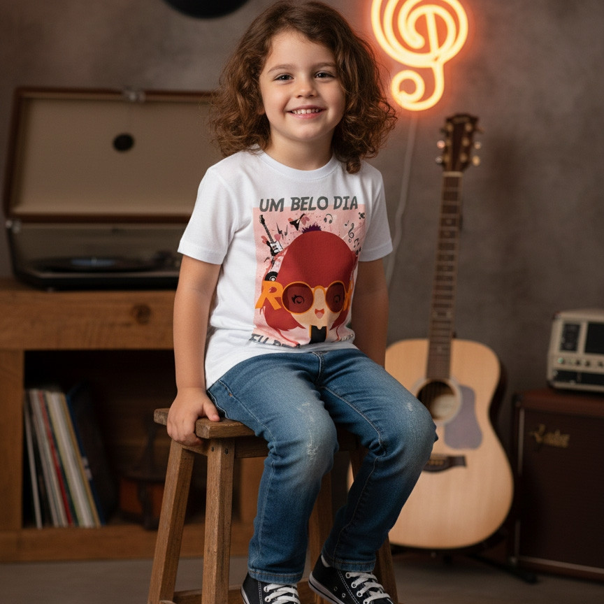 Camiseta Infantil Rock Rita Lee - Belo dia