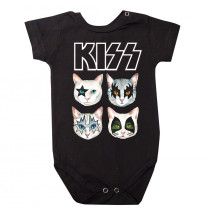 Body Bebê Rock Kiss Cat Preto