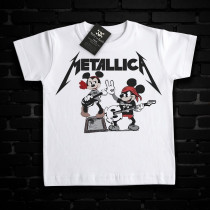 Camiseta Infantil Rock Metallica Mickey