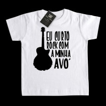 Camiseta Infantil Rock Curto rock com a vovó