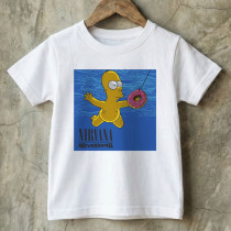 Camiseta Infantil Rock Nirvana Simpsons