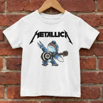 Camiseta Infantil Rock Metallica Stitch