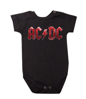 Body Bebê Rock AC/DC Logo (preto)