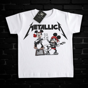 Camiseta Infantil Rock Metallica Mickey