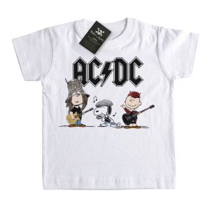 Camiseta Infantil Rock AC/DC Snoopy
