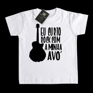 Camiseta Infantil Rock Curto rock com a vovó