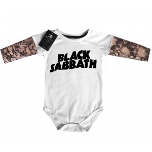 Body Bebê Rock Black Sabbath Tatoo Branco