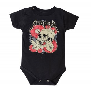 Body Bebê Metallica Preto