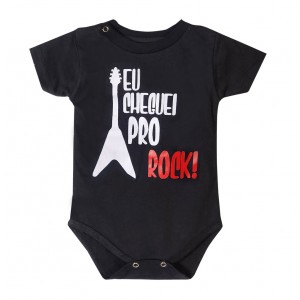 Body Bebê eu Vim Pro Rock Preto