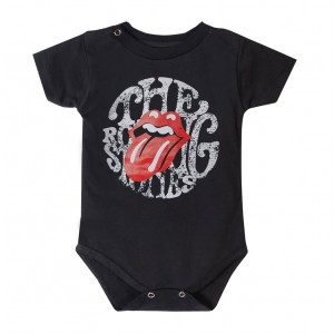 Body Bebê Rock The Rolling Stones Preto