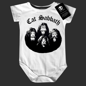Body Bebê Rock Baby Black Sabbath Gato