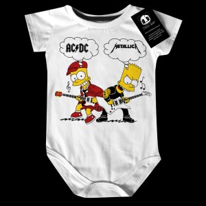 Body Bebê Rock Acdc Metallica Simpsons