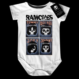 Body Bebê Punk Rock Ramones Caveira